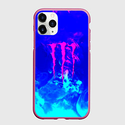 Чехол iPhone 11 Pro матовый Monster energy дым неоновый, цвет: 3D-малиновый