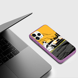 Чехол iPhone 11 Pro матовый Белый BMW дрифт, цвет: 3D-фиолетовый — фото 2