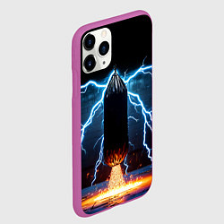Чехол iPhone 11 Pro матовый Боксерская груша и молния, цвет: 3D-фиолетовый — фото 2