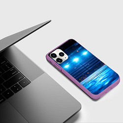 Чехол iPhone 11 Pro матовый Синий ринг в огне, цвет: 3D-фиолетовый — фото 2