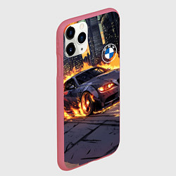 Чехол iPhone 11 Pro матовый BMW максимальная скорость, цвет: 3D-малиновый — фото 2