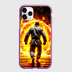 Чехол iPhone 11 Pro матовый Джиу-джитсу в огне, цвет: 3D-фиолетовый