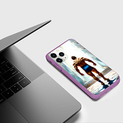 Чехол iPhone 11 Pro матовый Греко-римский борец, цвет: 3D-фиолетовый — фото 2