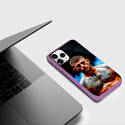 Чехол iPhone 11 Pro матовый Дастин Порье в дыму, цвет: 3D-фиолетовый — фото 2