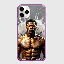 Чехол iPhone 11 Pro матовый Мухаммед Али на сером