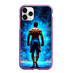 Чехол iPhone 11 Pro матовый Кикбоксер в огне