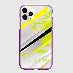 Чехол iPhone 11 Pro матовый Color white light green, цвет: 3D-фиолетовый