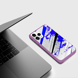 Чехол iPhone 11 Pro матовый Color white blue, цвет: 3D-фиолетовый — фото 2