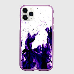 Чехол iPhone 11 Pro матовый Фиолетовый огонь текстура