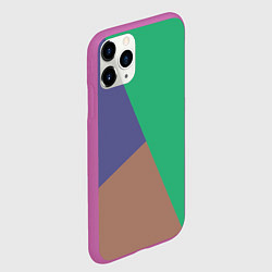 Чехол iPhone 11 Pro матовый Триада зелёный фиолетовый и коричневый геометричны, цвет: 3D-фиолетовый — фото 2