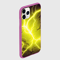 Чехол iPhone 11 Pro матовый Color yellow black, цвет: 3D-фиолетовый — фото 2