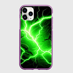 Чехол iPhone 11 Pro матовый Color green black, цвет: 3D-фиолетовый