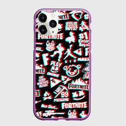 Чехол iPhone 11 Pro матовый Fortnite glitch game, цвет: 3D-фиолетовый