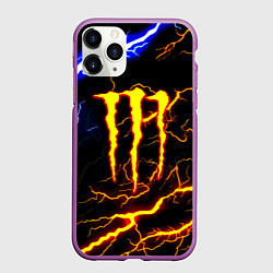 Чехол iPhone 11 Pro матовый Monster energy шторм, цвет: 3D-фиолетовый