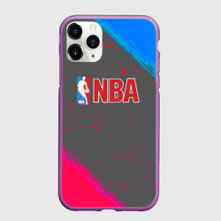 Чехол iPhone 11 Pro матовый NBA неоновые краски, цвет: 3D-фиолетовый