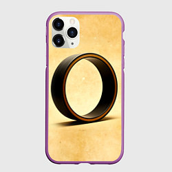 Чехол iPhone 11 Pro матовый Колесо для йоги на бежевом, цвет: 3D-фиолетовый