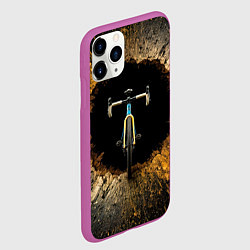 Чехол iPhone 11 Pro матовый Циклокроссовый велосипед, цвет: 3D-фиолетовый — фото 2