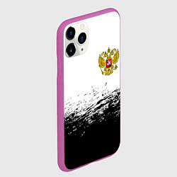 Чехол iPhone 11 Pro матовый Россия черно белые краски, цвет: 3D-фиолетовый — фото 2
