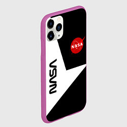 Чехол iPhone 11 Pro матовый Nasa текстура геометрия, цвет: 3D-фиолетовый — фото 2