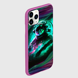 Чехол iPhone 11 Pro матовый Космонавт неоновая дымка, цвет: 3D-фиолетовый — фото 2