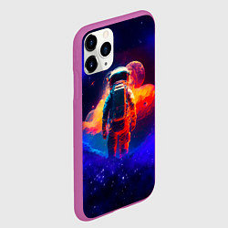Чехол iPhone 11 Pro матовый Огненный путь космонавта, цвет: 3D-фиолетовый — фото 2