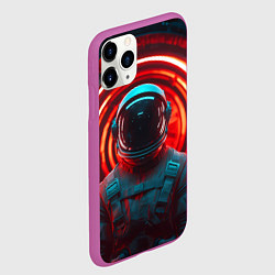 Чехол iPhone 11 Pro матовый Космонавт перед красным порталом, цвет: 3D-фиолетовый — фото 2