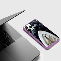 Чехол iPhone 11 Pro матовый Сапборд в черном дыму, цвет: 3D-фиолетовый — фото 2