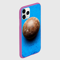 Чехол iPhone 11 Pro матовый Ядро для талкания на синем, цвет: 3D-фиолетовый — фото 2