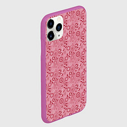 Чехол iPhone 11 Pro матовый Красно белый деревенский узор ретро, цвет: 3D-фиолетовый — фото 2