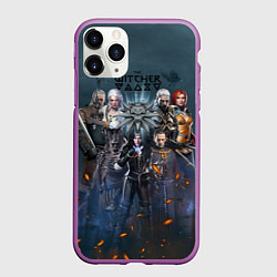 Чехол iPhone 11 Pro матовый Ведьмак герои, цвет: 3D-фиолетовый