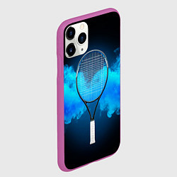 Чехол iPhone 11 Pro матовый Теннисная ракетка синий дым, цвет: 3D-фиолетовый — фото 2