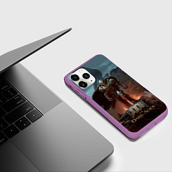 Чехол iPhone 11 Pro матовый Думгай и меха дракон Doom the dark ages, цвет: 3D-фиолетовый — фото 2