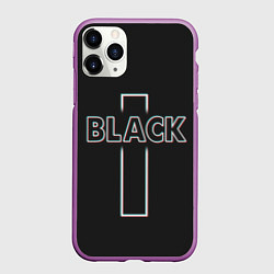 Чехол iPhone 11 Pro матовый Black - cross, цвет: 3D-фиолетовый