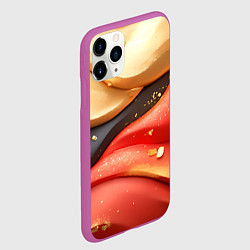 Чехол iPhone 11 Pro матовый Красно-желтая объемная текстура, цвет: 3D-фиолетовый — фото 2
