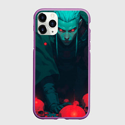 Чехол iPhone 11 Pro матовый Мастер черепов - колдун, цвет: 3D-фиолетовый