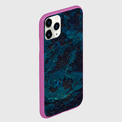 Чехол iPhone 11 Pro матовый Черно-синий бетон, цвет: 3D-фиолетовый — фото 2