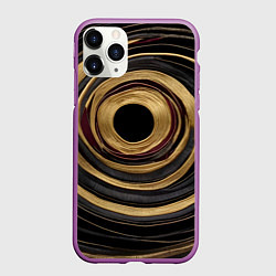 Чехол iPhone 11 Pro матовый Абстракция с черным кругом