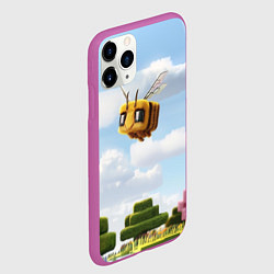 Чехол iPhone 11 Pro матовый Пчёлка - Minecraft, цвет: 3D-фиолетовый — фото 2
