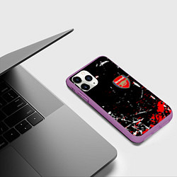 Чехол iPhone 11 Pro матовый Арсенал штрихи красок, цвет: 3D-фиолетовый — фото 2