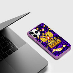 Чехол iPhone 11 Pro матовый Россия - фиолетовая текстура, цвет: 3D-фиолетовый — фото 2