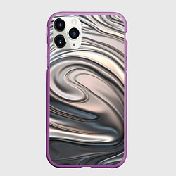 Чехол iPhone 11 Pro матовый Расплавленный металл, цвет: 3D-фиолетовый