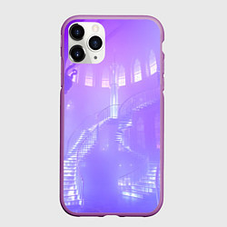 Чехол iPhone 11 Pro матовый Лавандовые прозрачные лестницы