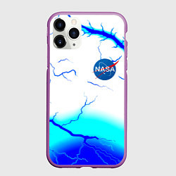 Чехол iPhone 11 Pro матовый Nasa неоновый шторм