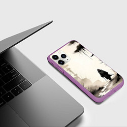 Чехол iPhone 11 Pro матовый Путник, цвет: 3D-фиолетовый — фото 2
