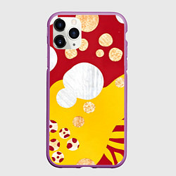 Чехол iPhone 11 Pro матовый Анималистичный паттерн, цвет: 3D-фиолетовый