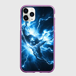 Чехол iPhone 11 Pro матовый Бело-синяя туманность, цвет: 3D-фиолетовый