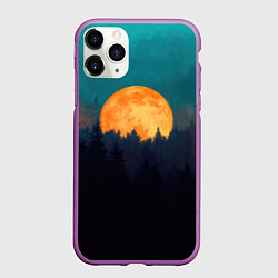 Чехол iPhone 11 Pro матовый Night in the forest, цвет: 3D-фиолетовый