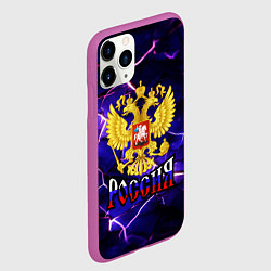 Чехол iPhone 11 Pro матовый Триколор - герб России, цвет: 3D-фиолетовый — фото 2