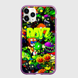 Чехол iPhone 11 Pro матовый Dayz растения против зомби, цвет: 3D-фиолетовый