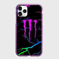Чехол iPhone 11 Pro матовый Monster energy молнии шторм, цвет: 3D-фиолетовый